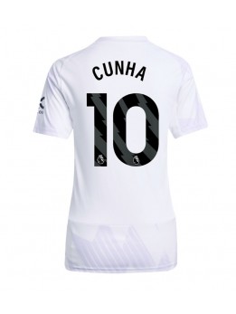 Manchester United Matheus Cunha #10 Replika Borta Kläder Dam 2025-26 Kortärmad
